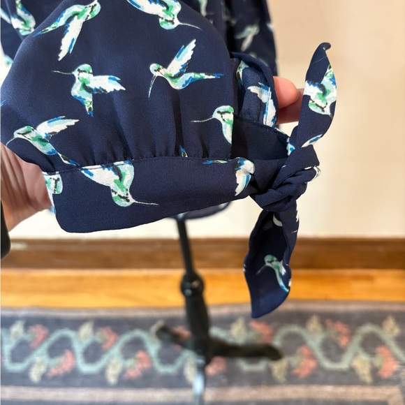 41 Hawthorn Navy Blue Blouse with Bird Print - Picture 6 of 7